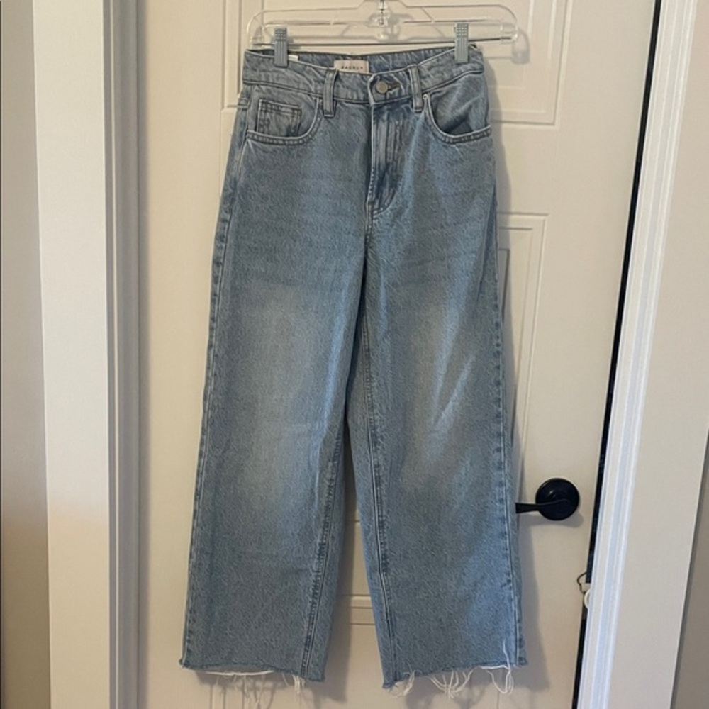 Pacsun Nota Cropped Wide Leg Light Blue Jeans